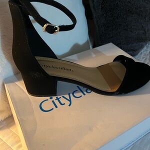 Cityclassified Black Block Heel Sandals